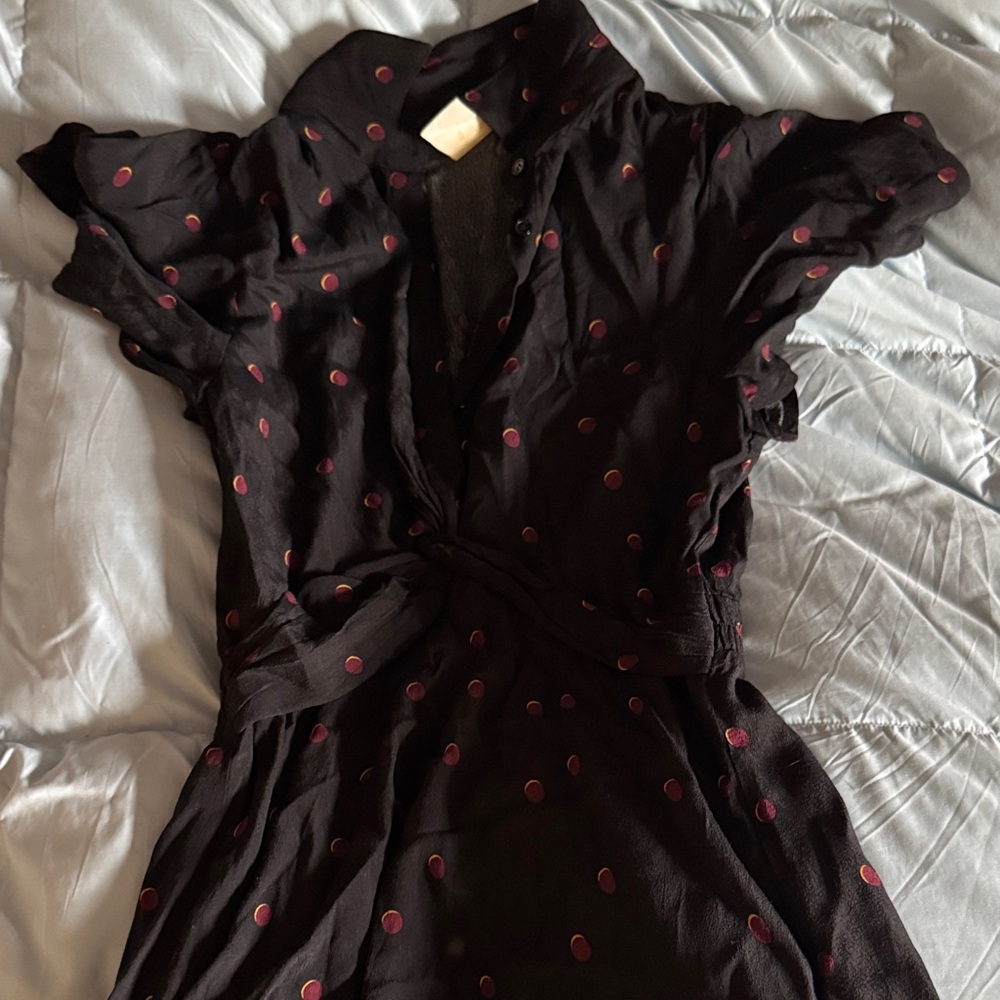 By Together Black Dress with Red Dots